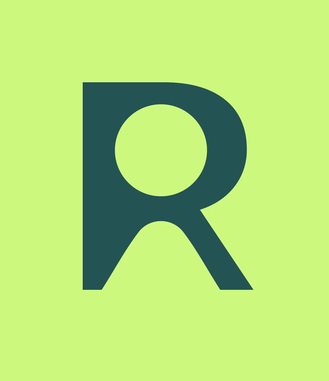 Brand hero tile - R monogram on lime